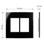 Placa 4x4 de 6 Postos Clean Preto Fosco Margirius