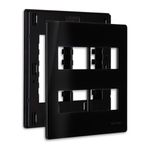 Placa 4 x 4 com Suporte 4 Postos Separados Linha Infinity Ebony Margirius