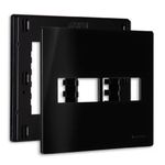 Placa 4 x 4 com Suporte 2 Postos Horizontais Linha Infinity Ebony Margirius