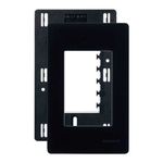 Placa 4 x 2 com Suporte 3 Postos Horizontais Linha Infinity Ebony Margirius