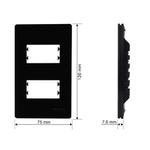 Placa 4 x 2 com Suporte 2 Postos Horizontais Separados Linha Infinity Ebony Margirius