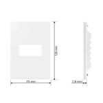 Placa 4x2 1 Posto Horizontal Branco C/ Suporte Linha Infinity Margirius