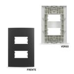 Placa 4 x 2 Grafite 2 Postos Separados Linha Sleek Margirius