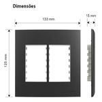 Placa 4 x 4 Grafite 6 Postos Linha Sleek Margirius