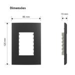 Placa 4 x 2 Grafite 3 Postos Linha Sleek Margirius