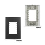 Placa 4 x 2 Grafite 3 Postos Linha Sleek Margirius
