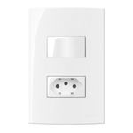 Conjunto 1 Tomada 10A 2P+T + Interruptor Simples Linha Sleek Margirius 