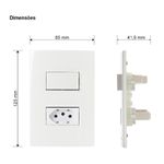 Conjunto 1 Tomada 10A 2P+T + Interruptor Simples Linha Sleek Margirius 