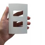 Placa 4 X 2 Com 2 Postos Separados Branco Linha Sleek Margirius 