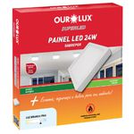 Painel de Led Quadrado Sobrepor 24W 6500K Ourolux 03213
