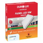 Painel Led Quadrado Sobrepor 18W 6500K Ourolux 03215