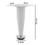 Pé Cônico para Móveis 120mm Branco - Kit com 4 Peças