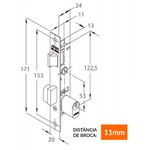 Fechadura Perfil Metálico 401/07 Inox Stam