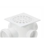 Caixa Sifonada 100 x 100 x 50mm Grelha Quadrada Branca Plastubos