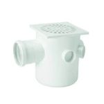 Caixa Sifonada 150 x 185 x 75mm Grelha Quadrada Branca Plastubos