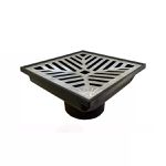 Grelha Ralo Pluvial Côncavo com Coletor 20x20cm Aluminio Saída para Baixo