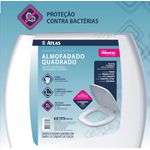 Assento Sanitário Quadrado Almofadado Branco PR1064-2