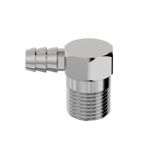 Adaptador Niquelado Vertical de Latão Niquelado Para Gás Rosca 1/2 pol e Mangueira 3/8 