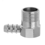 Adaptador Niquelado Vertical de Latão Niquelado Para Gás Rosca 1/2 pol e Mangueira 3/8 