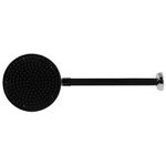 Chuveiro Frio Preto e Prata com Crivo Removível de 6 pol Rosca 1/2 e Braço de 30cm Astra