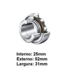 Rolamento Radial Esfera Fixo 1225 Eixo 25mm - GRAE25 GBR