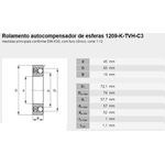 Rolamento Cônico Autocompensador Esfera 1209-K GBR
