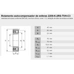 Rolamento Cônico Autocompensador Esfera 2209-K GBR
