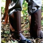 Perneira 3 Talas de Proteção com Velcro Marrom Premiun 