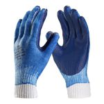 Luva Malha Tricotada Emborrachada Azul Tamanho G BFH1848