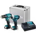 ComboFuradeira de Impacto + Parafusadeira de Impacto a Bateria 12V com Maleta MAKITA-CLX228SAX