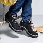 Sapato Segurança Microfibra Reno Preto e Cinza EN1002 Estival