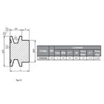 Polia de Alumínio 65mm com 2 Canais A