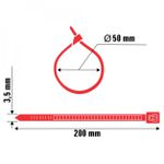 Abraçadeira Nylon 3,5 x 200mm Vermelha 100 Peças Ajax A11095