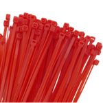 Abraçadeira Nylon 3,5 x 200mm Vermelha 100 Peças Ajax A11095