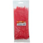 Abraçadeira Nylon 3,5 x 200mm Vermelha 100 Peças Ajax A11095