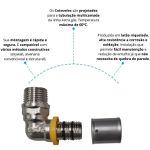 Conexão para Gás Cotovelo Tubo 16mm e Rosca Macho 1/2 pol Astra GCR/1612