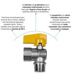 Valvula Rosca Macho e Fêmea Gás 1/2 pol Astra GVLHC/12