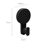 Gancho Plastico com Adesivo Preto Fosco Astra AD4/GAN*PR-FOS