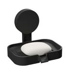 Saboneteira Plástica Preto Fosco com Adesivo Astra AD4/SAB*PR-FOS