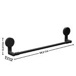 Porta Toalha Preto Fosco com Adesivo Astra AD4/PT*PR-FOS