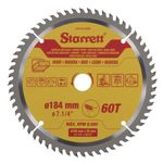 Disco de Serra Circular 7.1/4 pol com 60 Dentes CCS184-60AW Starrett