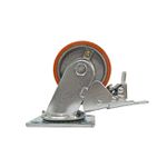 Rodizio Giratório Laranja Industrial Pesado 4 pol com Freio Bestfer BFH2067