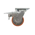 Rodizio Giratório Laranja Industrial Pesado 4 pol com Freio Bestfer BFH2067