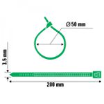 Abraçadeira de Nylon 3,5 x 200mm Verde 100 Peças Ajax A11083