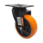 Rodizio Giratório Placa 514 Laranja e Preto Ajax A09554-G