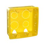 Caixa de Embutir 4 x 4 Amarela Corr Plastik