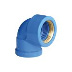 Joelho Pvc Azul 90º Graus LR Soldável Com Rosca Latão 25 x 3/4 Corr Plastik