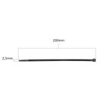 Abraçadeira de Nylon 2,5 x 200mm Preta com 100 Peças Eda 9LN