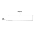 Abraçadeira de Nylon 3,6 x 150mm Natural com 100 Peças Eda 9LJ