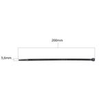 Abraçadeira de Nylon 3,6 x 200mm Preta com 100 Peças Eda 9LP